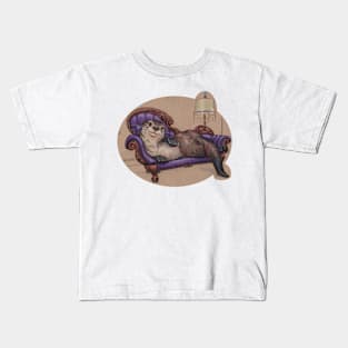 Otter Reclining in the Parlor Kids T-Shirt